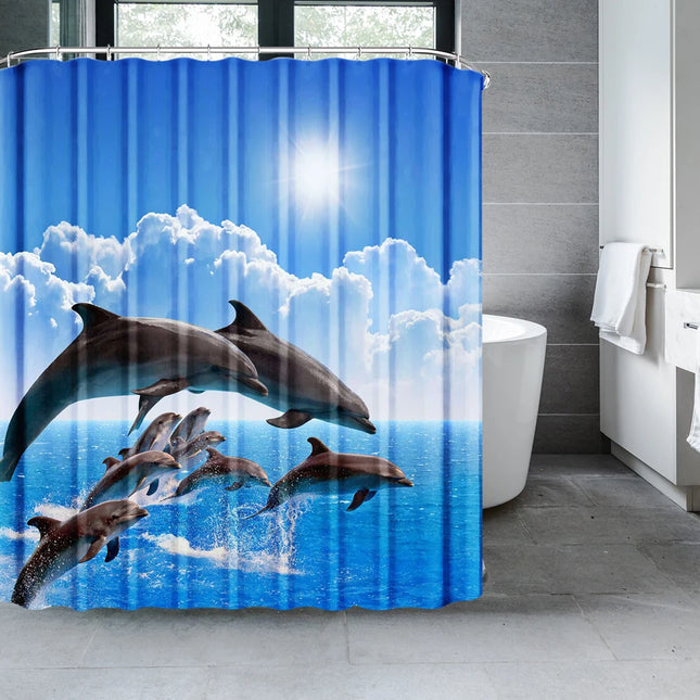 Blue Dolphin Shower Curtain