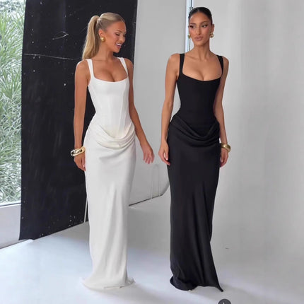 Backless Ruched Maxi Dress
