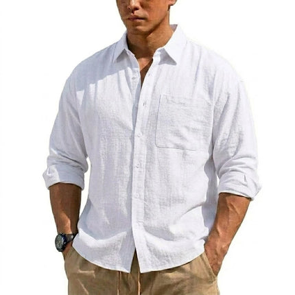Men’s Long-Sleeve Linen Shirt
