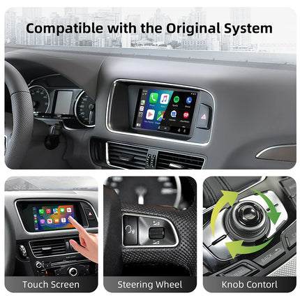 OEM Screen Upgrade Decoder Box for Audi A4, A5,Q5 2008-2018 6.5"/7" Screen, MMI 3G with CarPlay & Android Auto Retrofit Kit