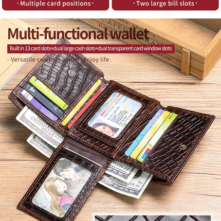 Crocodile Pattern Leather Wallet