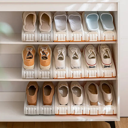10-Piece Adjustable Double-Layer Shoe Rack