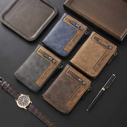 Retro Zipper Leather Wallet