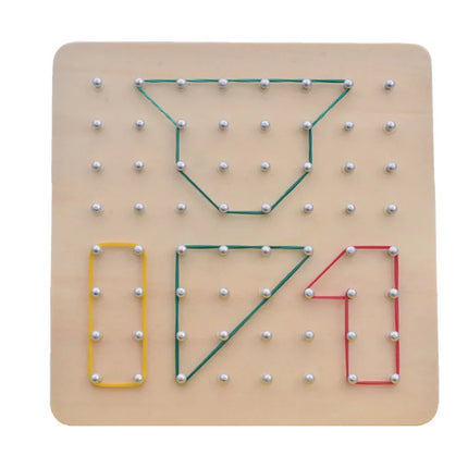 Montessori Rubber Band Pattern Board with Shape Cards for Kids