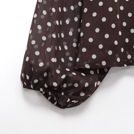 Women's Polka Dot Bow Blouse