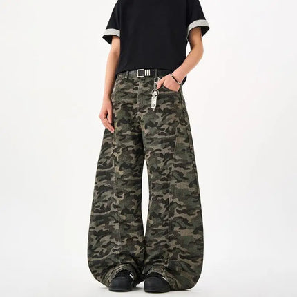 Men’s Black Loose Wide-Leg Jeans