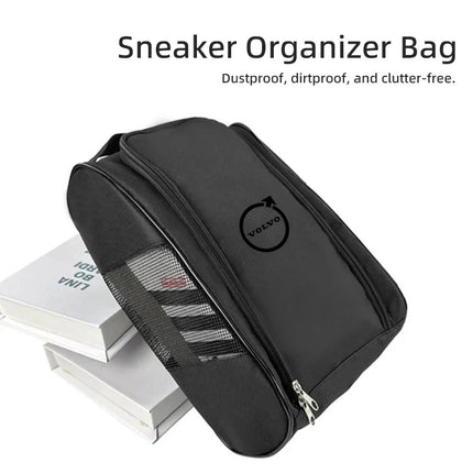Car Sneakers Storage Bag–Dustproof Travel Shoe Pouch Black