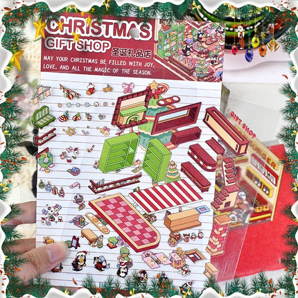 Christmas 3D DIY Sticker Cabin Scene Craft Kit for Kids