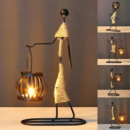 Nordic Abstract Metal Candle Holder