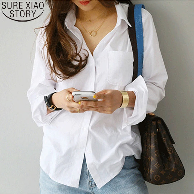 Women's White Cotton Blouse