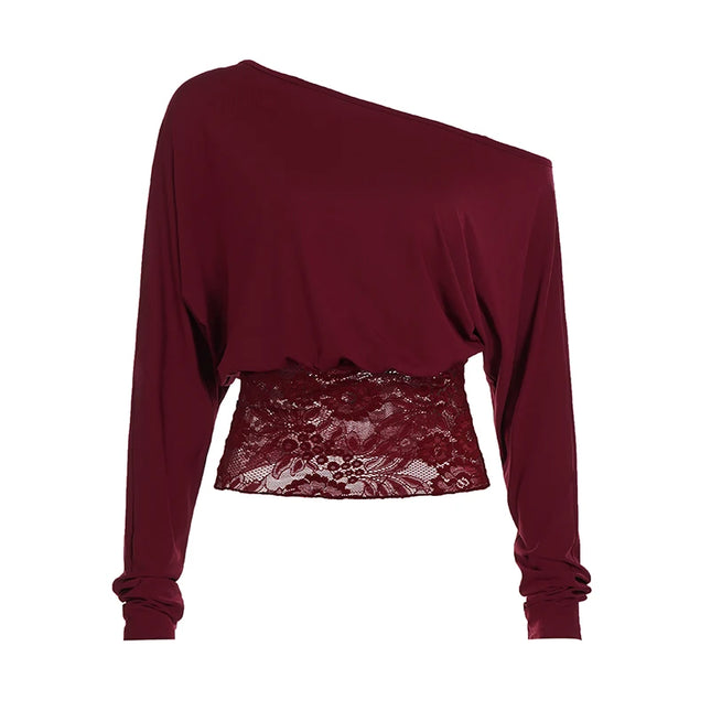 Women’s Off-Shoulder Lace-Trimmed Top