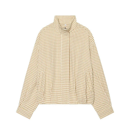 Women's Cropped Plaid Bomber Jacket