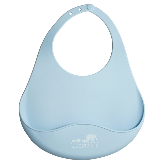 Blue Silicone Baby Bib