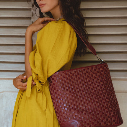 Soho Lane Woven Leather Shoulder Bag