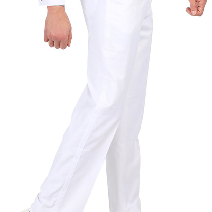 Premium Regular Fit White Tuxedo Dress Pants