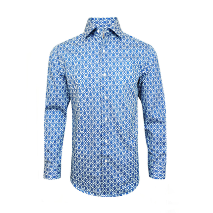 Men’s Blue Floral Print Shirt