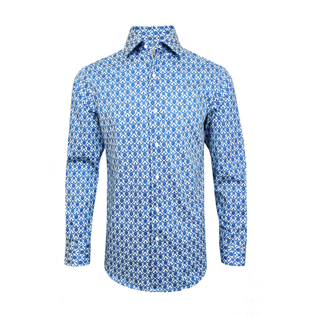 Men’s Blue Floral Print Shirt