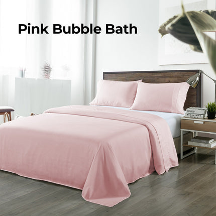 NNEDSZ Comfort Bamboo Blended Sheet & Pillowcases Set 1000TC Ultra Soft Bedding Queen Bubble Bath