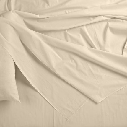 NNEDSZ Comfort Bamboo Blended Sheet & Pillowcases Set 1000TC Ultra Soft Bedding Queen Ivory