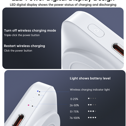 NNEDSZ CHOETECH B743-WH 10000mAh PD20W Magnetic Power Bank with Holder White