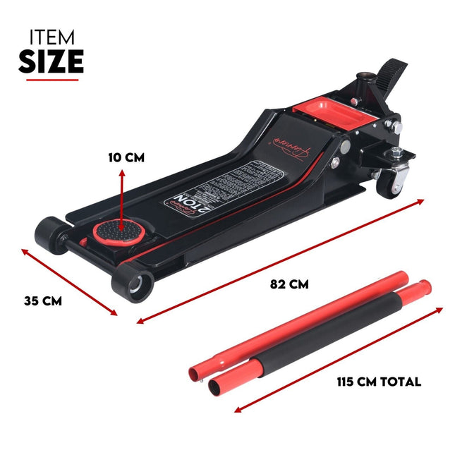 NNEDSZ 2 Ton Low Profile Trolley Jack Hydraulic Floor Car Lifter Dual Pump 70-610MM
