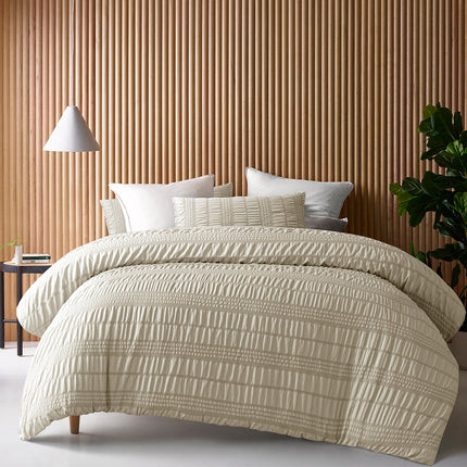 NNEDSZ Accessorize Seersucker Natural Polyester Quilt Cover Set Queen