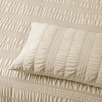 NNEDSZ Accessorize Seersucker Natural Polyester Quilt Cover Set Queen