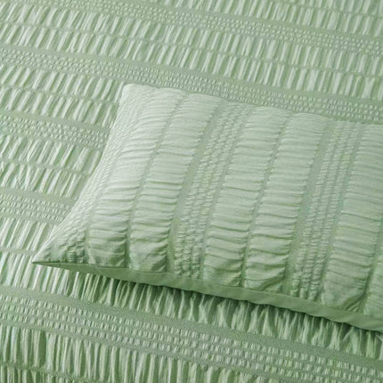 NNEDSZ Accessorize Seersucker Sage Polyester Quilt Cover Set Queen