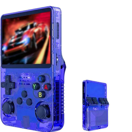 NNEDSZ Blue Retro Portable Gaming Console with 128GB, 1 Memory Card - 3D Games, HD Display, and Dual Joysticks