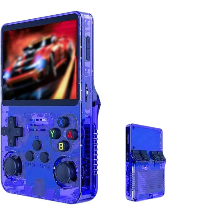 NNEDSZ Blue Retro Portable Gaming Console with 128GB, 1 Memory Card - 3D Games, HD Display, and Dual Joysticks