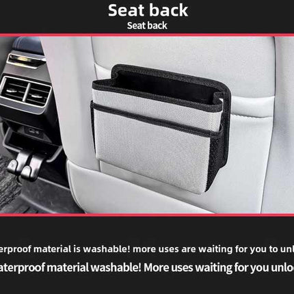 NNEDSZ Grey Upgraded Waterproof Car Storage Bag - Multi-Position Hanging Organizer