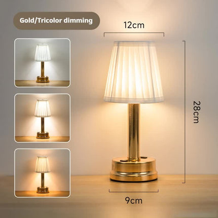 NNEDSZ Gold Creative LED Rechargeable Table Lamp | 3 Adjustable Light Modes | Touch Control | USB Charging | Modern Atmosphere Light for Bar, Restaurant, Cafe, and Home Decor