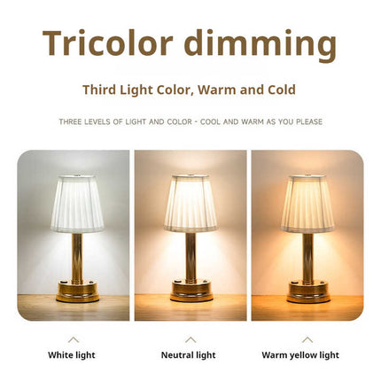 NNEDSZ Gold Creative LED Rechargeable Table Lamp | 3 Adjustable Light Modes | Touch Control | USB Charging | Modern Atmosphere Light for Bar, Restaurant, Cafe, and Home Decor