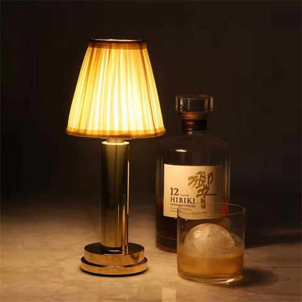 NNEDSZ Gold Creative LED Rechargeable Table Lamp | 3 Adjustable Light Modes | Touch Control | USB Charging | Modern Atmosphere Light for Bar, Restaurant, Cafe, and Home Decor
