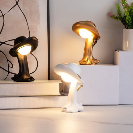 NNEDSZ White Creative Cowboy Hat USB Table Lamp for Home and Office Decor