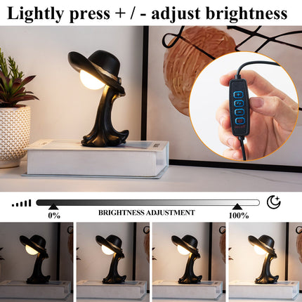 NNEDSZ White Creative Cowboy Hat USB Table Lamp for Home and Office Decor