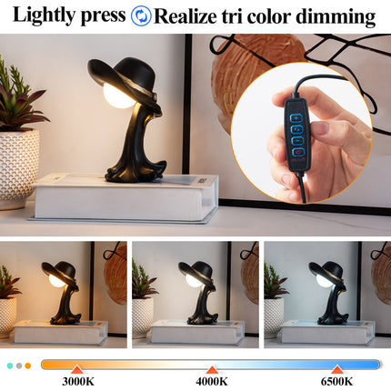 NNEDSZ White Creative Cowboy Hat USB Table Lamp for Home and Office Decor