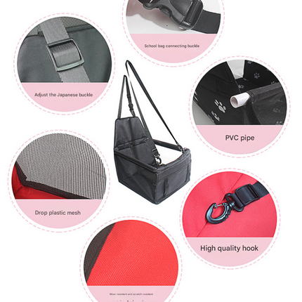 NNEDSZ Pink Portable Pet Car Seat for Dogs and Cats - Adjustable Car Seat Cover, Pet Travel Car Carrier with Safety Belt