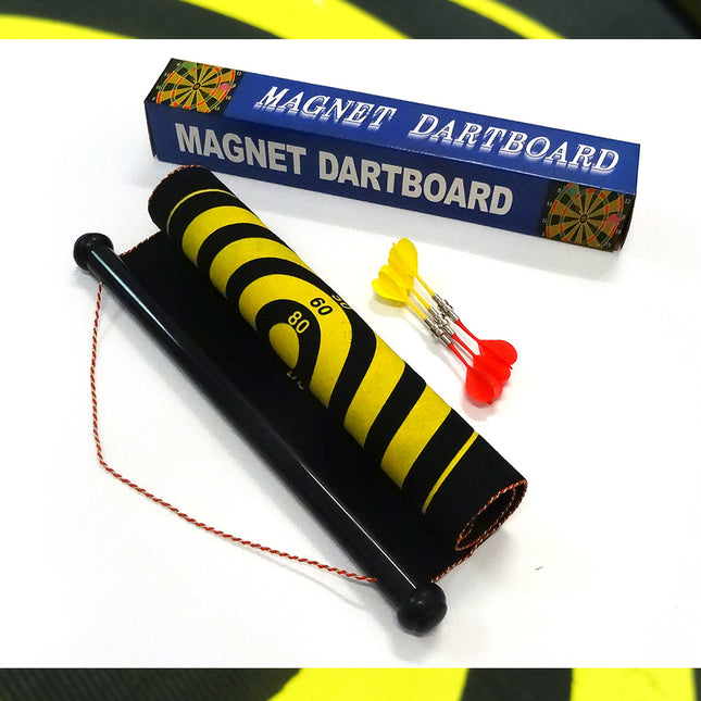 NNEDSZ 17" Magnetic Rollup Dart Board 6 Darts Large Double Side Dartboard Game