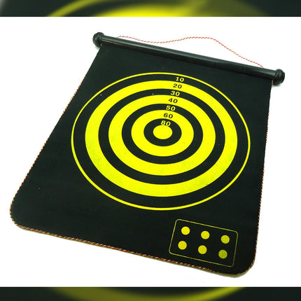 NNEDSZ 17" Magnetic Rollup Dart Board 6 Darts Large Double Side Dartboard Game