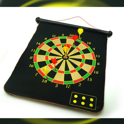 NNEDSZ 17" Magnetic Rollup Dart Board 6 Darts Large Double Side Dartboard Game