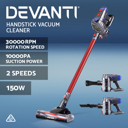 NNEDSZ Handheld Vacuum Cleaner Cordless Stick Handstick Vac Bagless 2-Speed Headlight Red