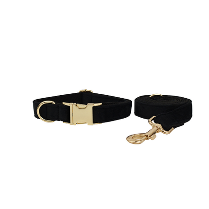 Velvet Dog Collar and Leash Set
