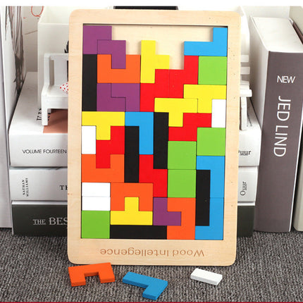 Wooden Tetris Puzzle Educational Toy for Kids