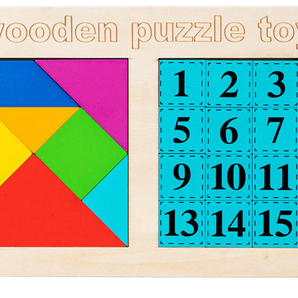 Wooden Tetris Puzzle Educational Toy for Kids