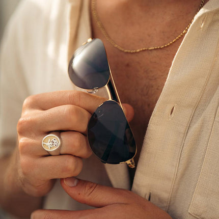 Titanium Aviator Sunglasses - V2 - 24K GOLD Plated