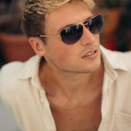 Titanium Aviator Sunglasses - V2 - 24K GOLD Plated