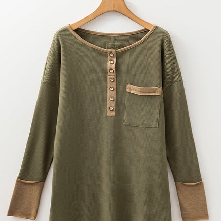 Blake Waffle Henley Tunic Top