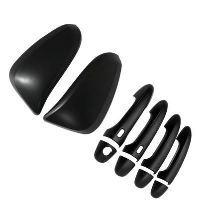 Black Mirror Covers & Door Handles Kit Suitable For Toyota Hilux 2015-2023