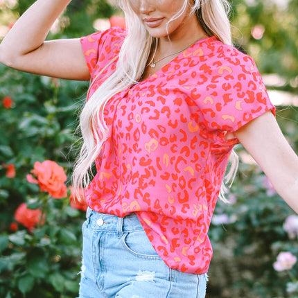Charley Leopard V-Neck Blouse